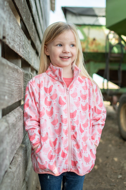 Pink Chicken Zip-Up Toddler/Youth Jacket