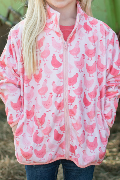 Pink Chicken Zip-Up Toddler/Youth Jacket