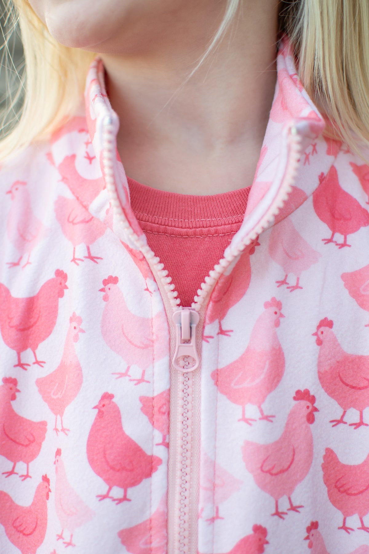 Pink Chicken Zip-Up Toddler/Youth Jacket