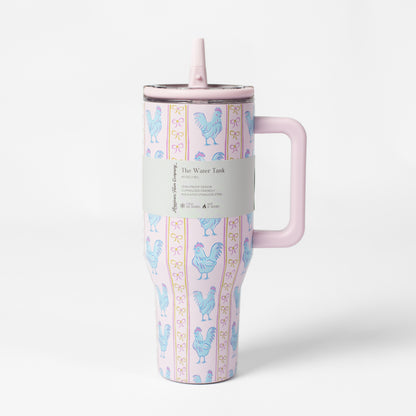 Pink Chickens & Bows 40oz Water Tank Tumbler
