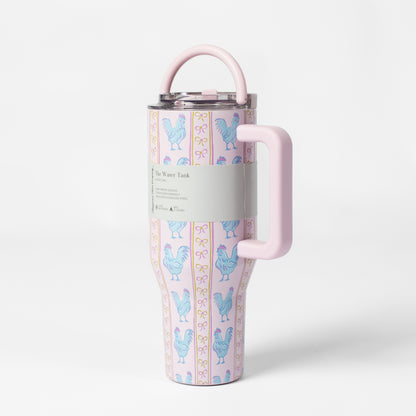 Pink Chickens & Bows 40oz Water Tank Tumbler