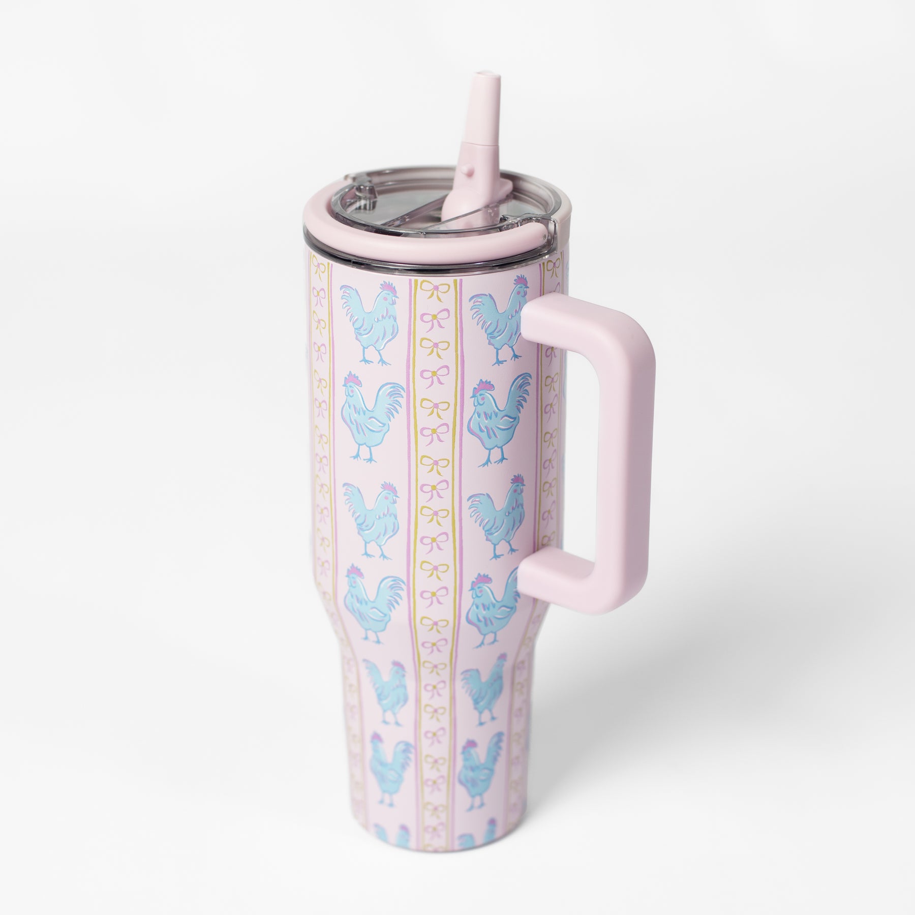 Pink Chickens & Bows 40oz Water Tank Tumbler
