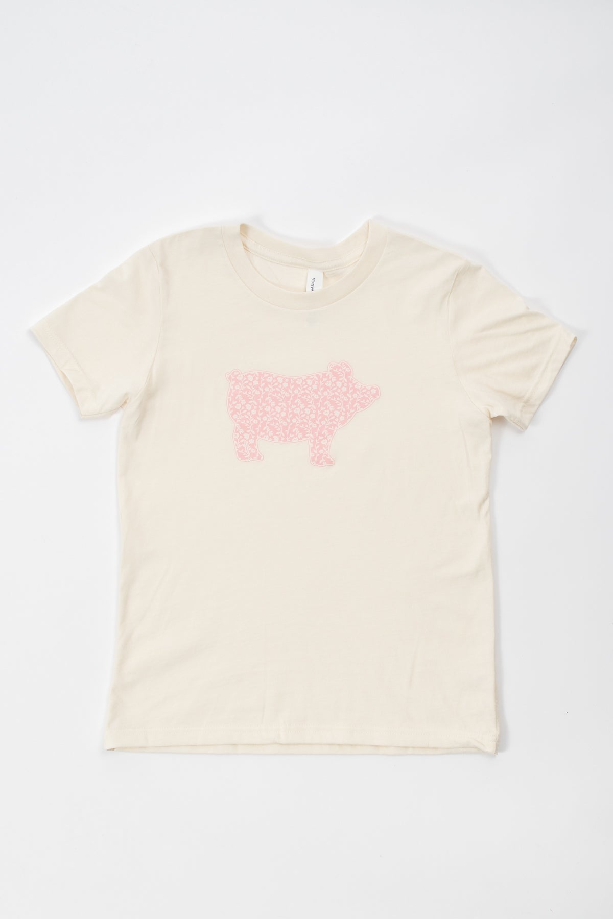 Pink Floral Pig Ivory Toddler/Youth Tee