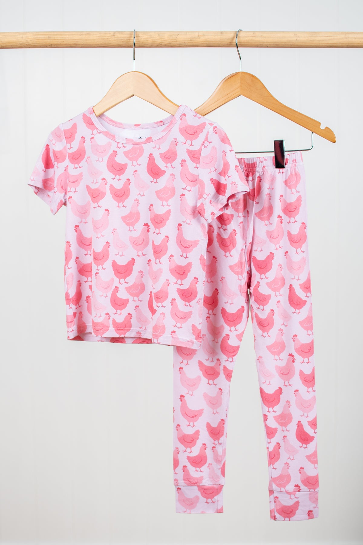 Pink Chicken Toddler/Youth Bamboo Pajama Set