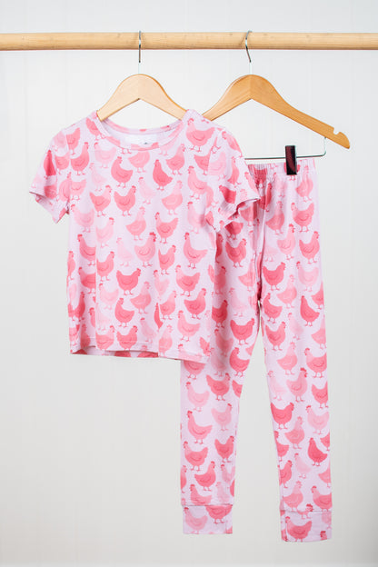 Pink Chicken Toddler/Youth Bamboo Pajama Set