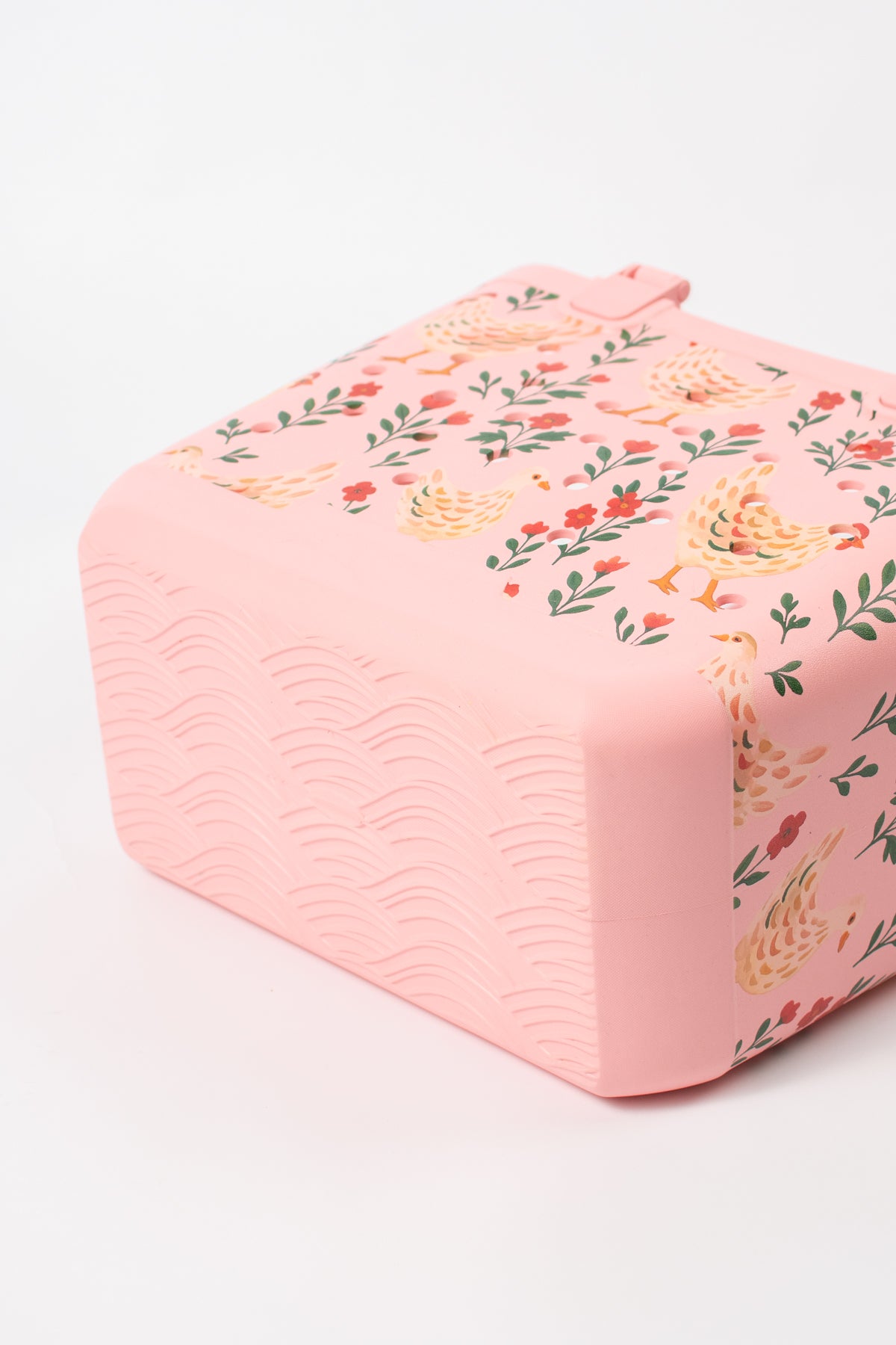 *PREORDER* Pink Chickens & Blooms Rubber Tote Bag - Large