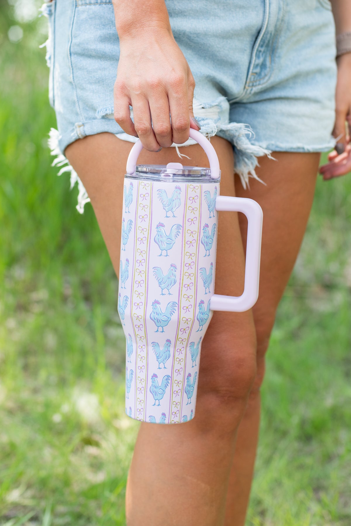 Pink Chickens & Bows 40oz Water Tank Tumbler
