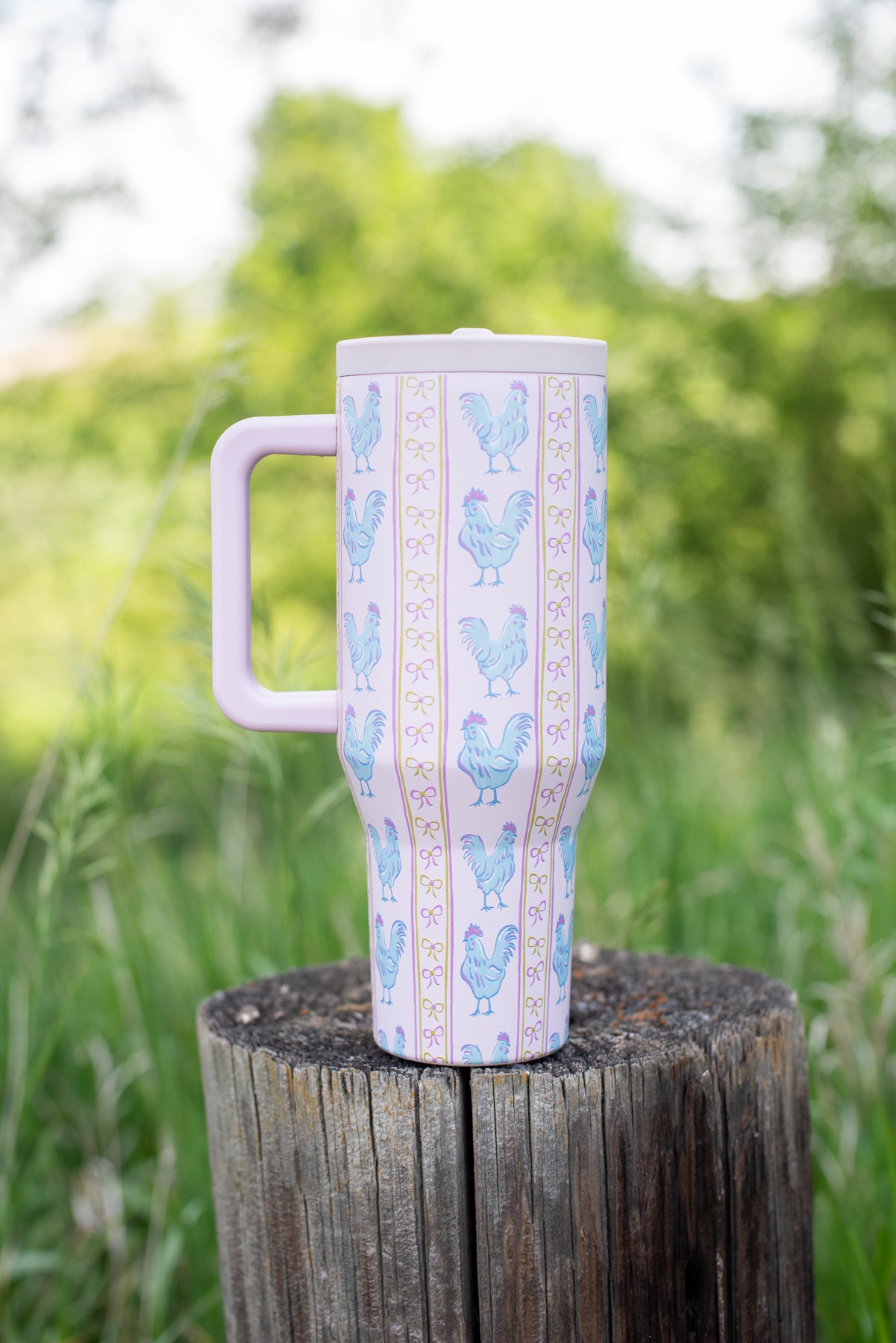 Pink Chickens & Bows 40oz Water Tank Tumbler