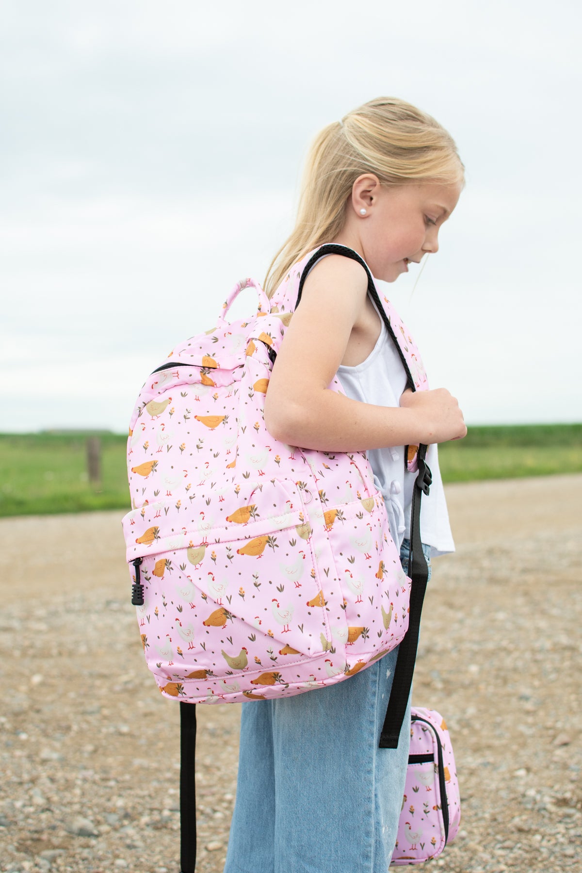 Pink Cottage Chicken Backpack