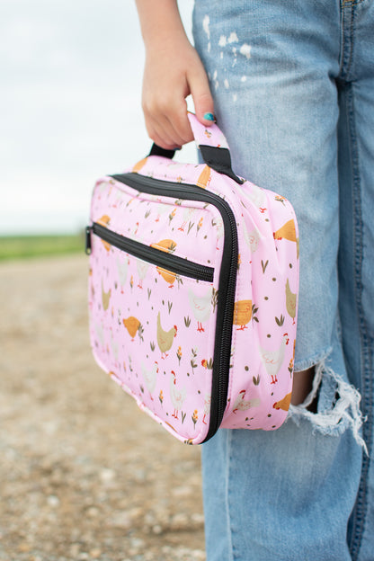 Pink Cottage Chicken Lunch Bag