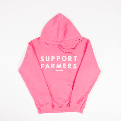 'Support Farmers' Pink Hoodie