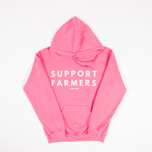 'Support Farmers' Pink Hoodie