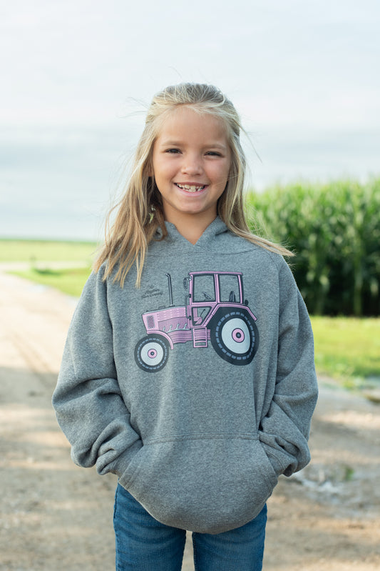 Pink Tractor Toddler/Youth Hoodie