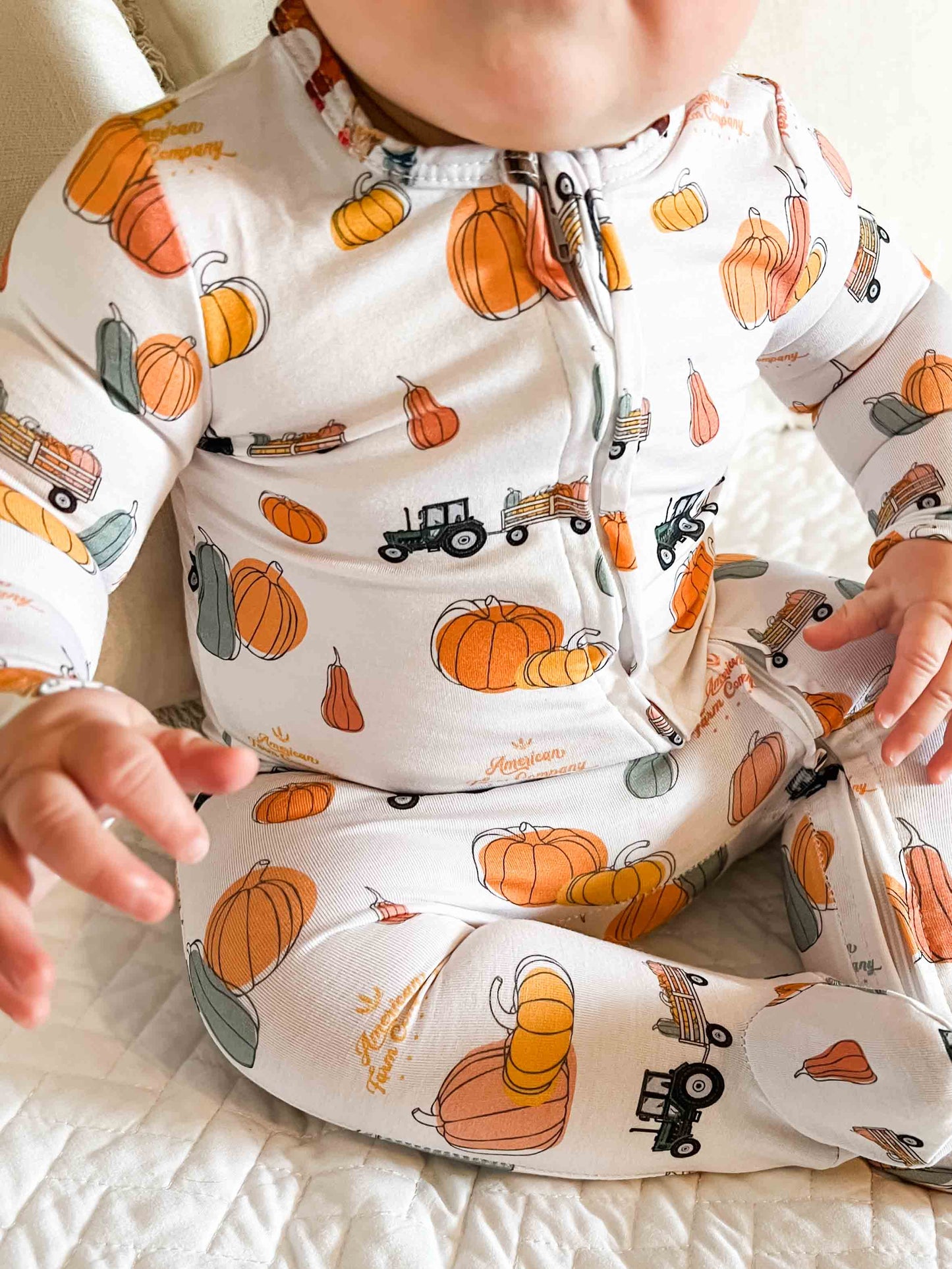 Pumpkin Hayrack Baby Bamboo Pajamas