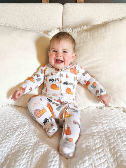 Pumpkin Hayrack Baby Bamboo Pajamas