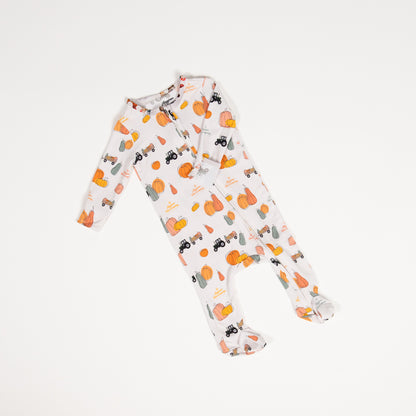 Pumpkin Hayrack Baby Bamboo Pajamas