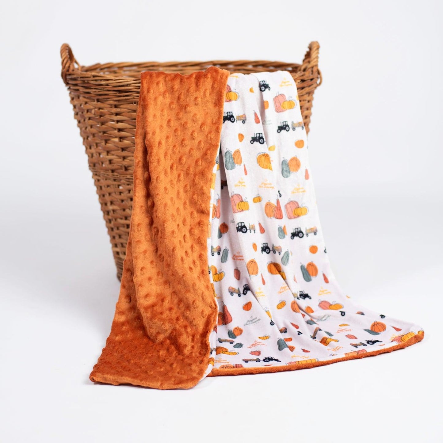 Pumpkin Hayrack Minky Blanket - American Farm Company