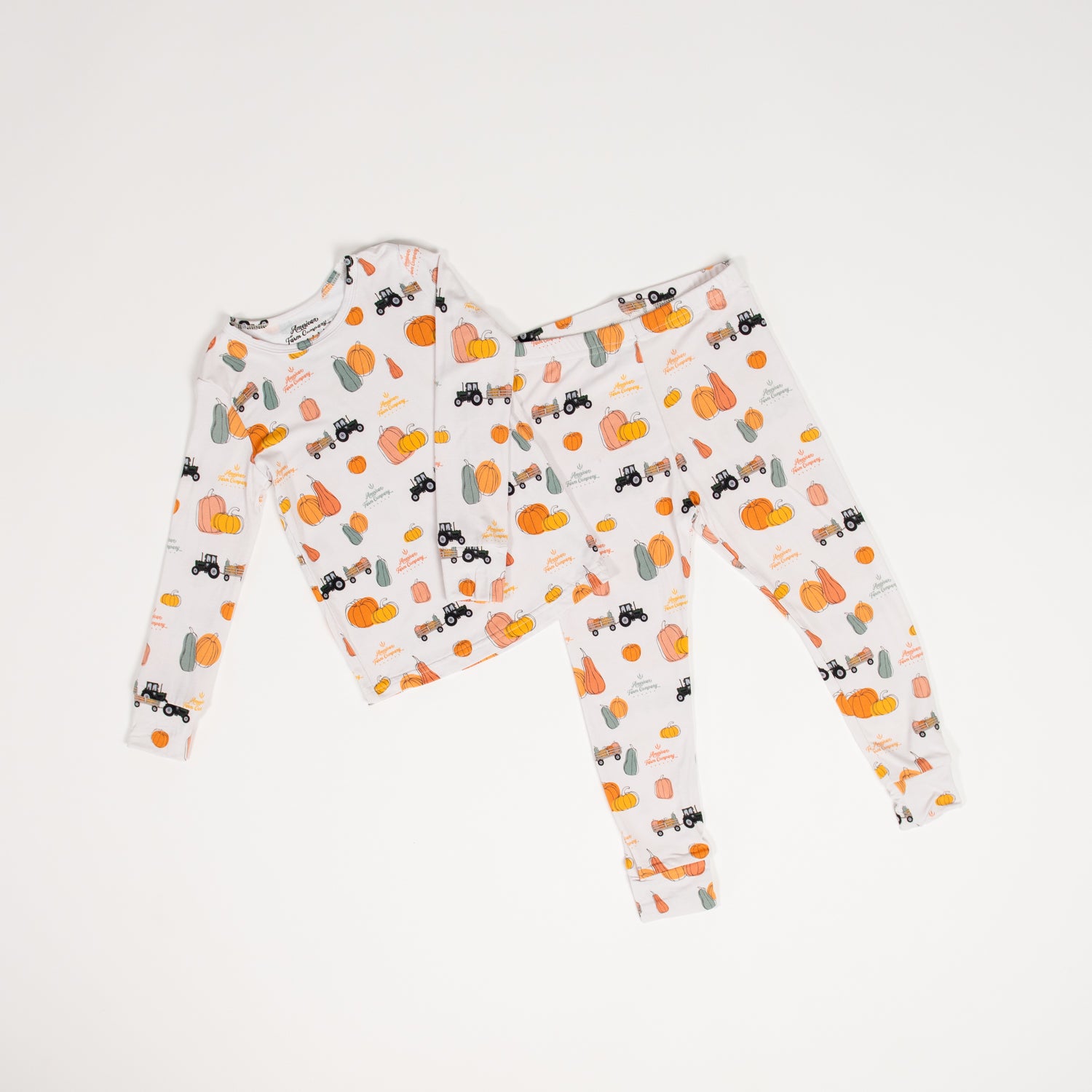 Pumpkin Hayrack Toddler/Youth Bamboo Pajamas - American Farm Company