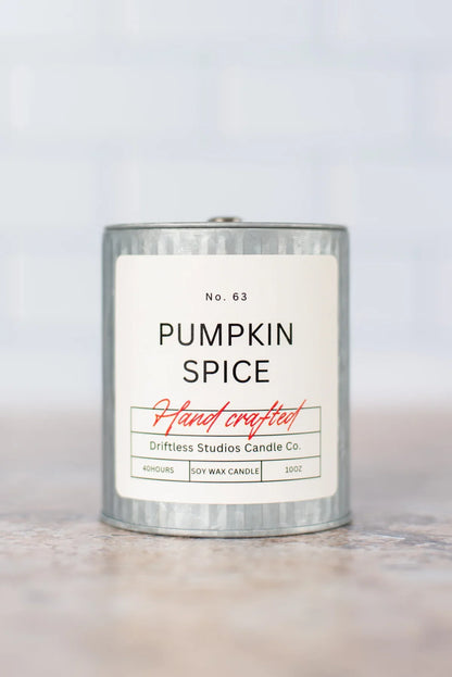 Pumpkin Spice Tin Farmhouse Candle