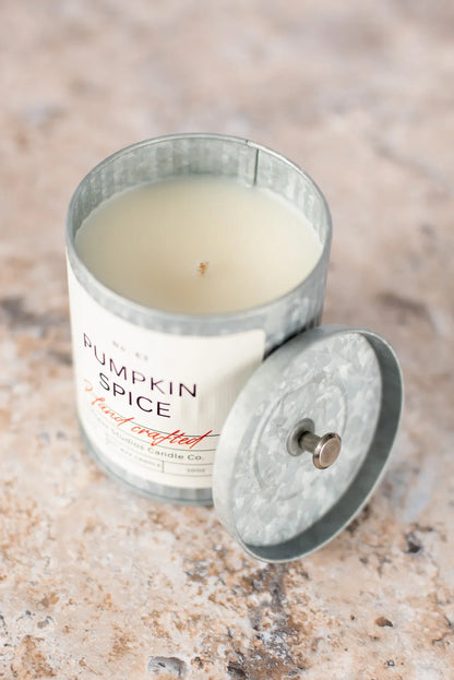 Pumpkin Spice Tin Farmhouse Candle