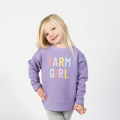 Purple ‘Farm Girl’ Crewneck - Toddler