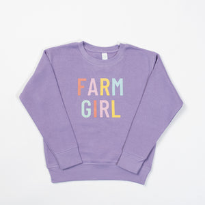 Purple ‘Farm Girl’ Crewneck - Toddler