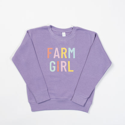 Purple ‘Farm Girl’ Crewneck - Toddler