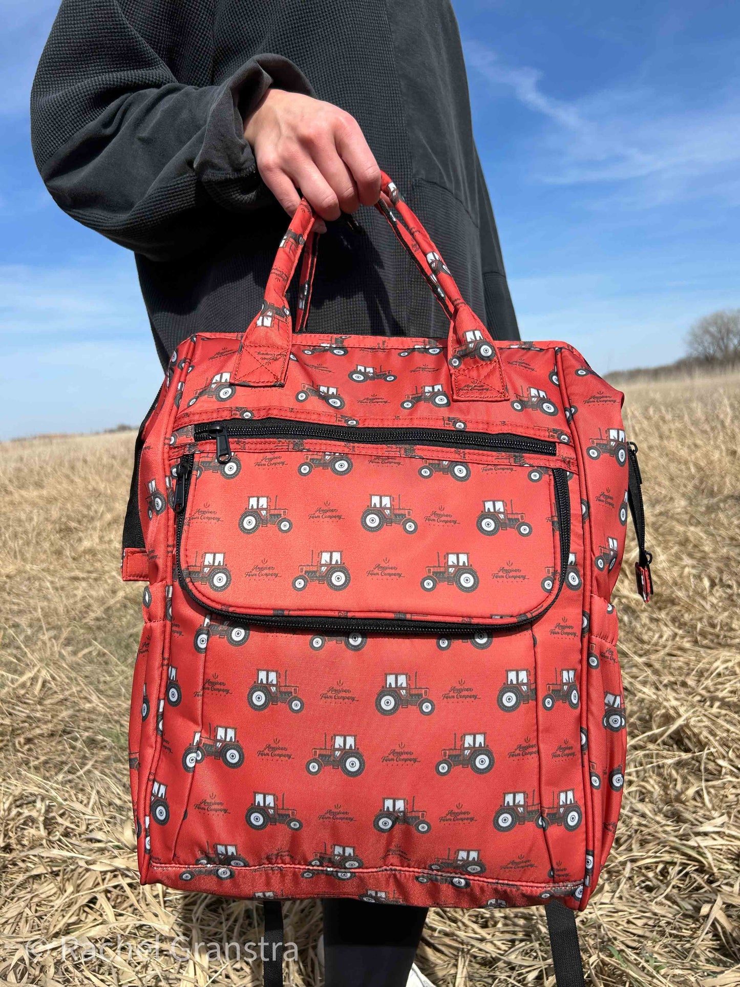 Red Tractor Diaper Bag
