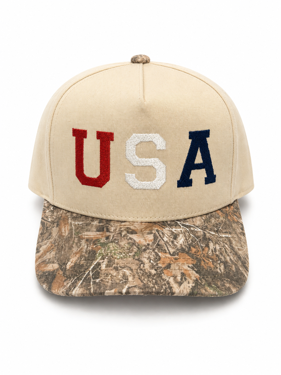 RWB ‘USA’ Embroidered Camo Bill Trucker Hat