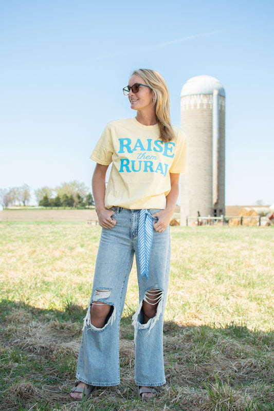 'Raise them Rural' Yellow Tee