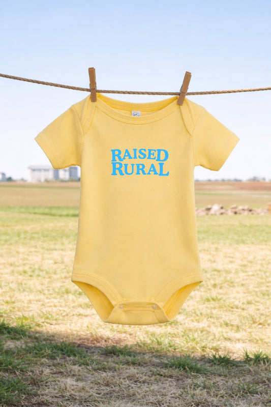'Raised Rural' Yellow Onesie