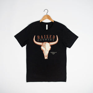 ‘Raised Country’ Heather Black Tee - American Farm Company