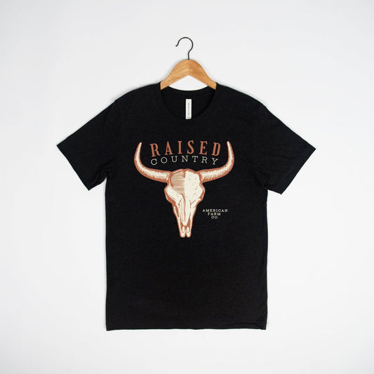 Raised Country Heather Black Tee - American Farm Company