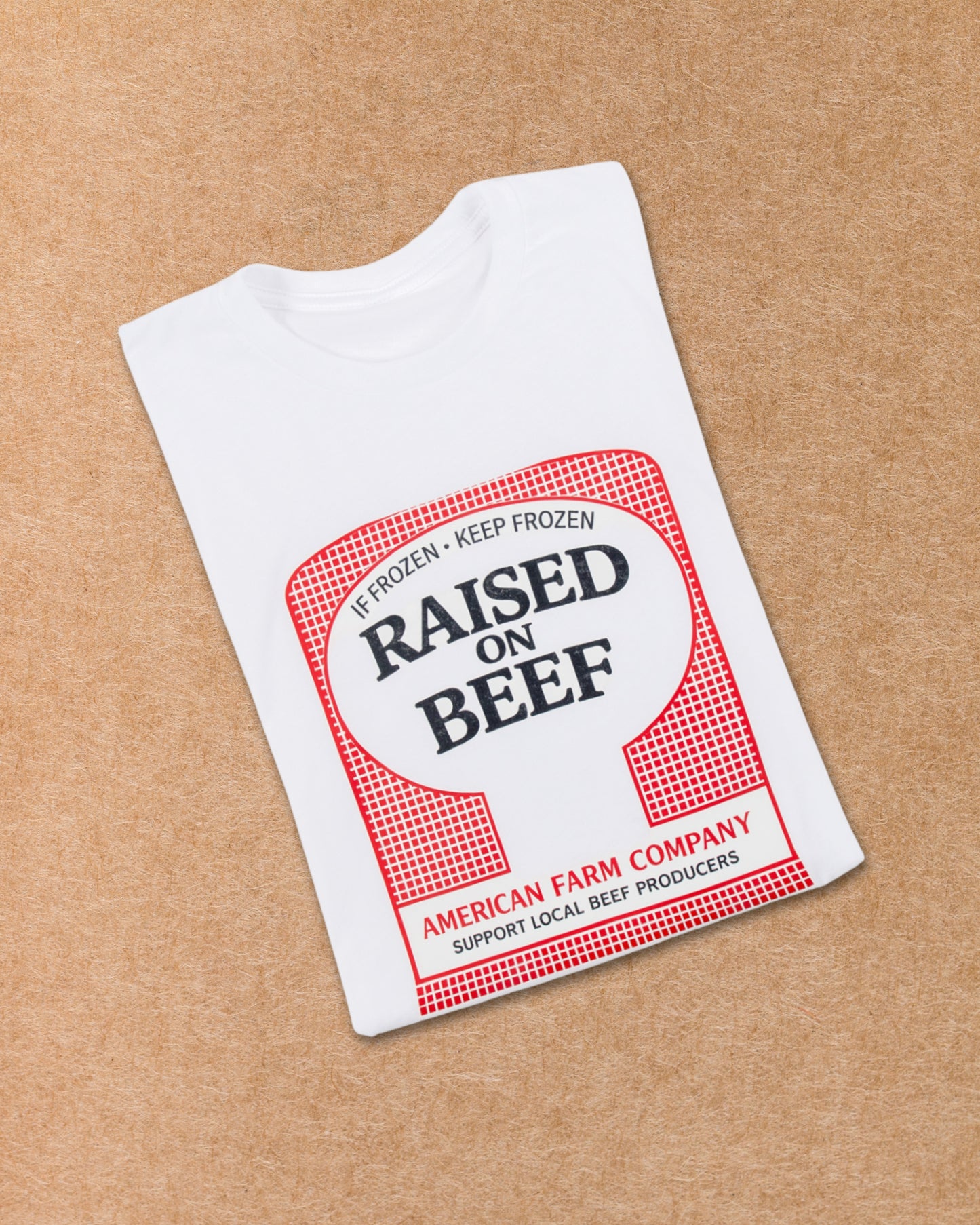 'Raised on Beef' White Tee