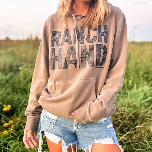 Ranch Hand Washed Brown Hoodie