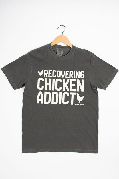 'Recovering Chicken Addict' Charcoal Tee