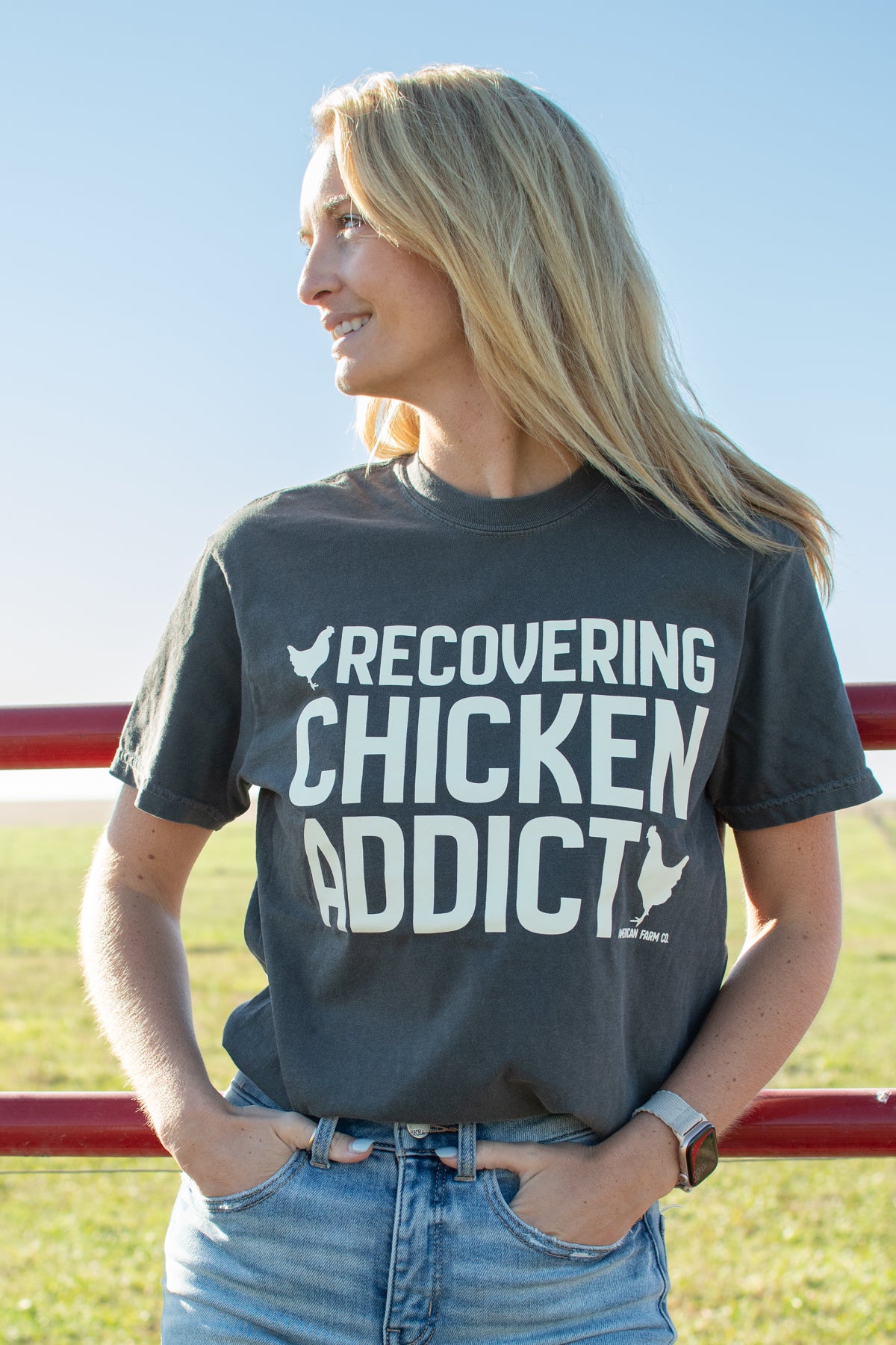 'Recovering Chicken Addict' Charcoal Tee
