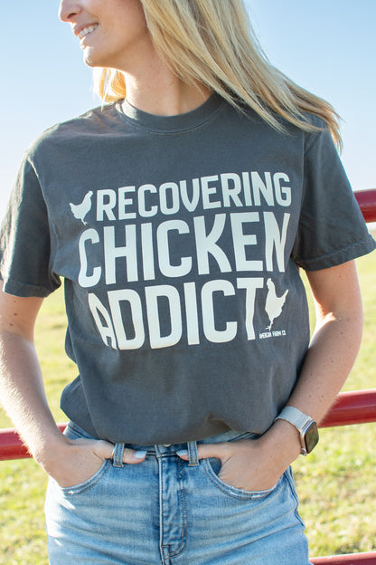 'Recovering Chicken Addict' Charcoal Tee