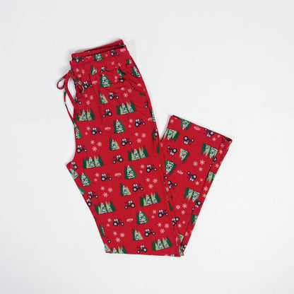 Red Tractor Christmas Bamboo Pajama Pants - American Farm Company