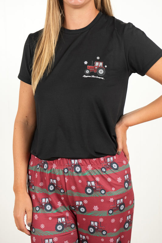 Red Tractor Christmas Adult Pajama Shirt *PREORDER*