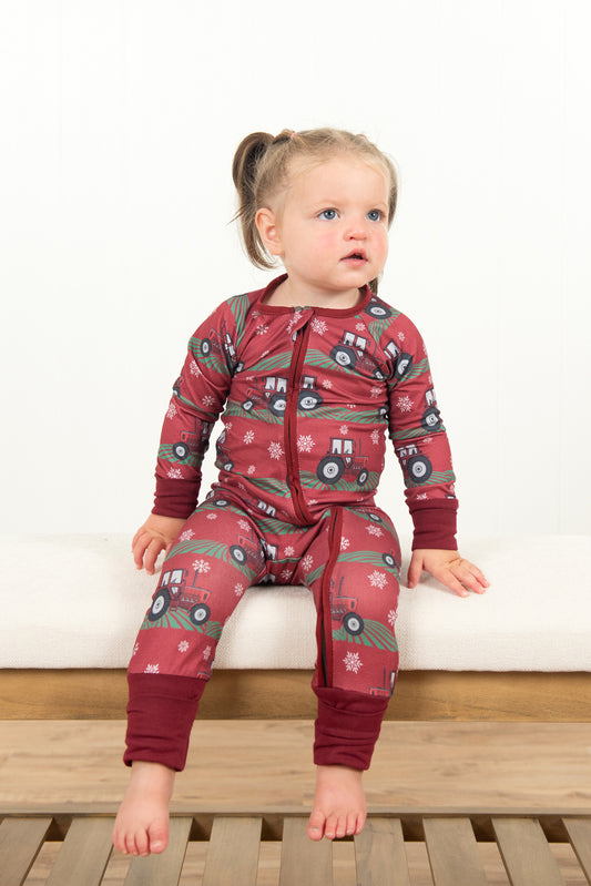 Red Tractor Christmas Baby Zippy *PREORDER*