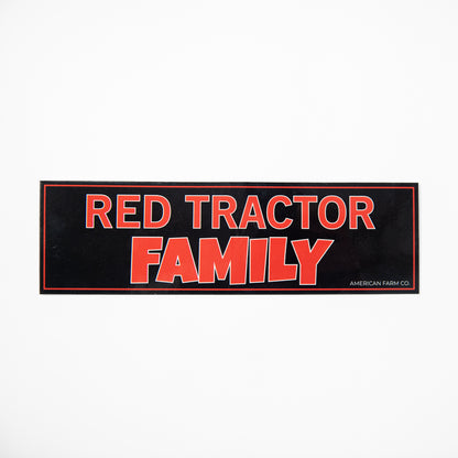 'Red Tractor Family' Bumper Sticker