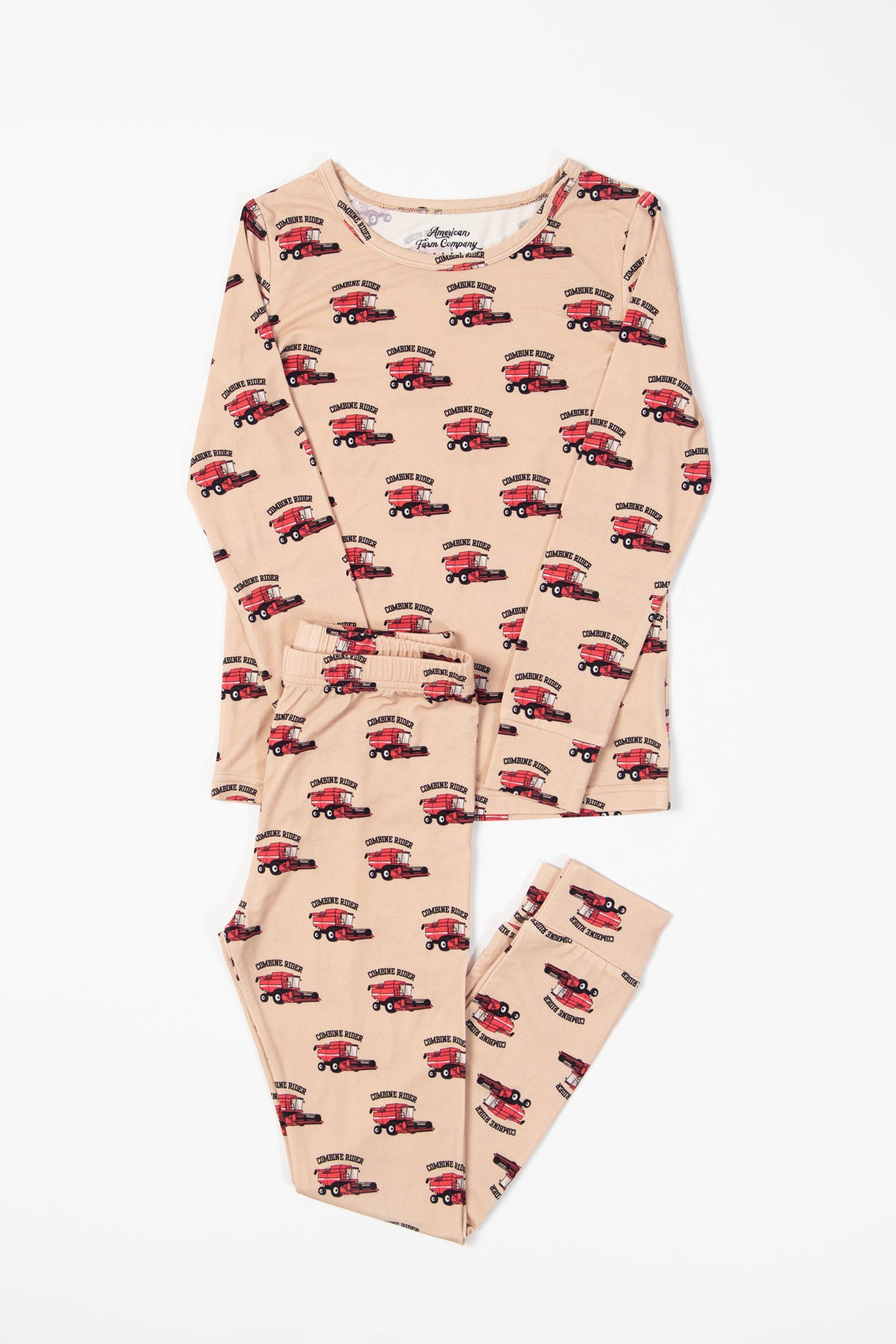 Red Combine Rider Toddler/Youth Bamboo Pajama Set