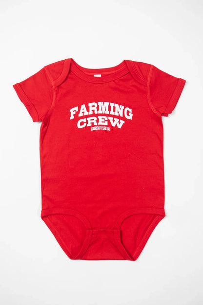 Red 'Farming Crew' Onesie