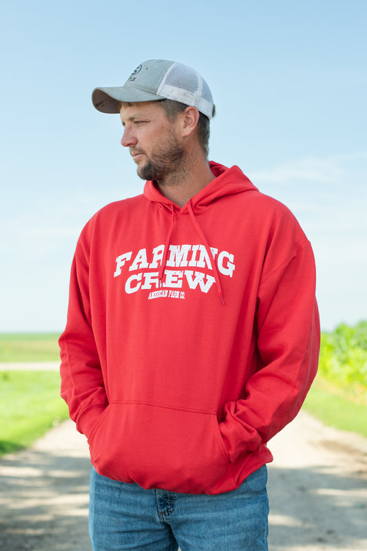 Red 'Farming Crew' Hoodie