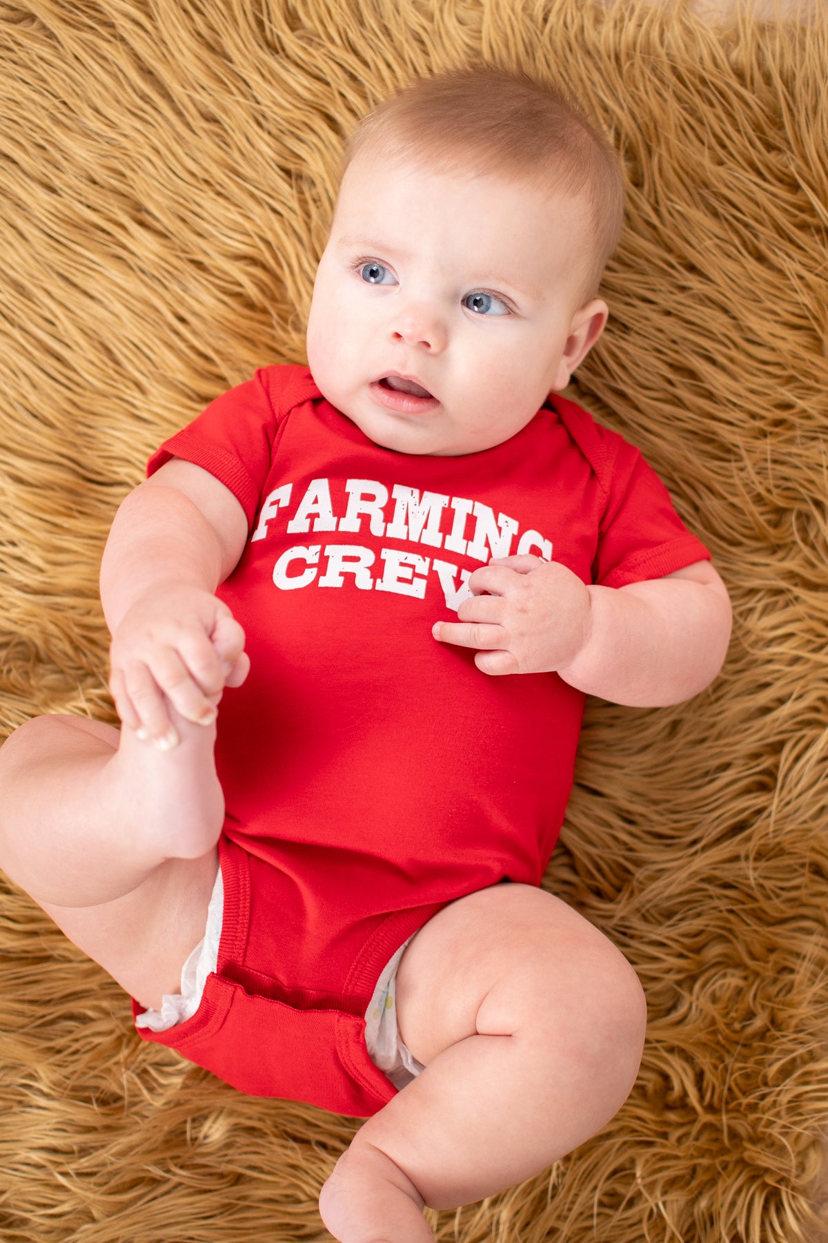 Red 'Farming Crew' Onesie