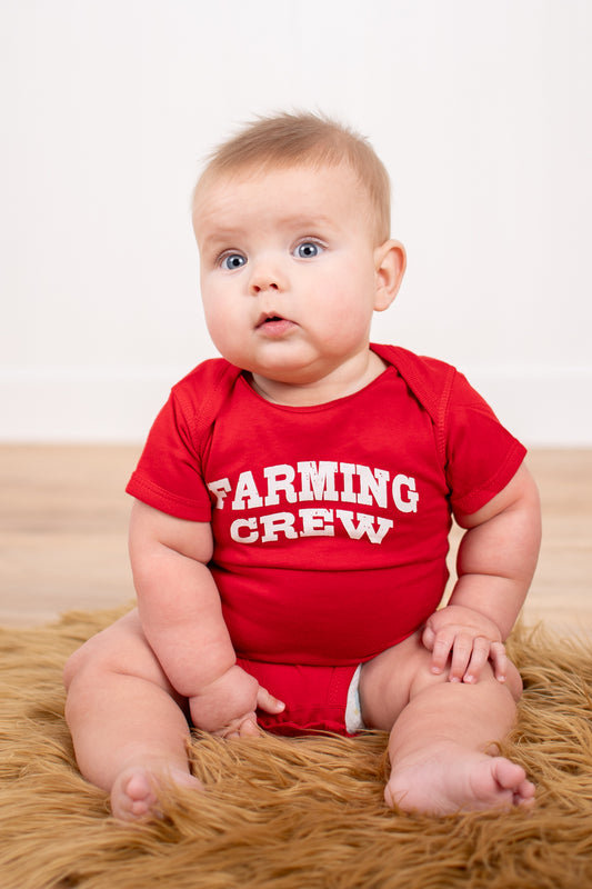 Red 'Farming Crew' Onesie