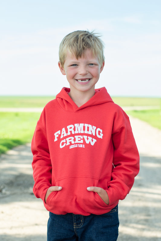 Red 'Farming Crew' Toddler/Youth Hoodie