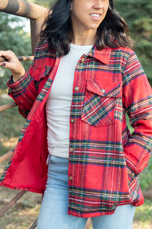 Red, Green, Blue & Yellow Plaid Jacket