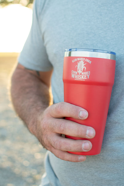 Red 'Rain Makes Corn, Corn Makes Whiskey' 30oz Tumbler